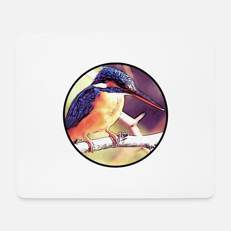Eisvogel - Mousepad (Querformat) - Weiß