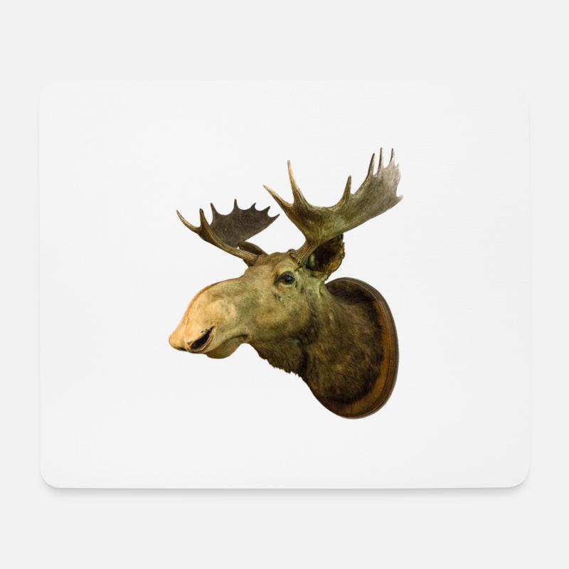 Moose head - Mouse Pad (horizontal) - white