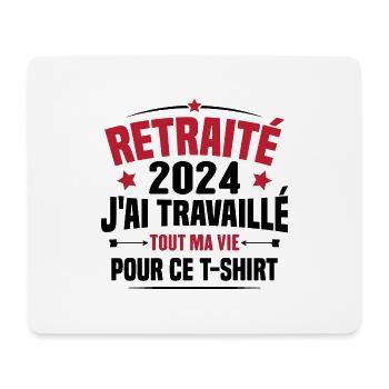 Retraité En 2024 / Humour Cadeau Retraité 2024 - Tapis de souris (format paysage) - blanc - Devant