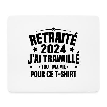 Retraité En 2024 / Humour Cadeau Retraité 2024 - Tapis de souris (format paysage) - blanc - Devant
