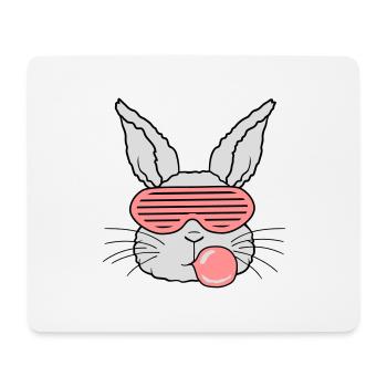 Kaugummi Blase Hase cool - Mousepad (Querformat) - Weiß - Vorne