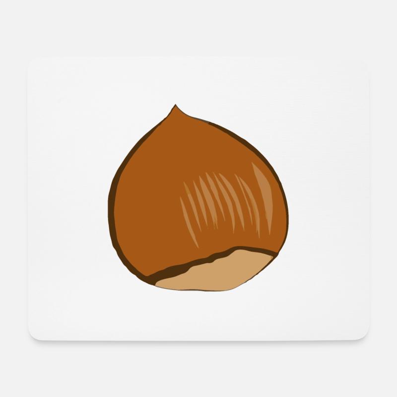 Haselnuss - Mousepad (Querformat) - Weiß