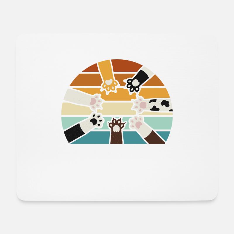 Retro Katzen lustiges - Mousepad (Querformat) - Weiß