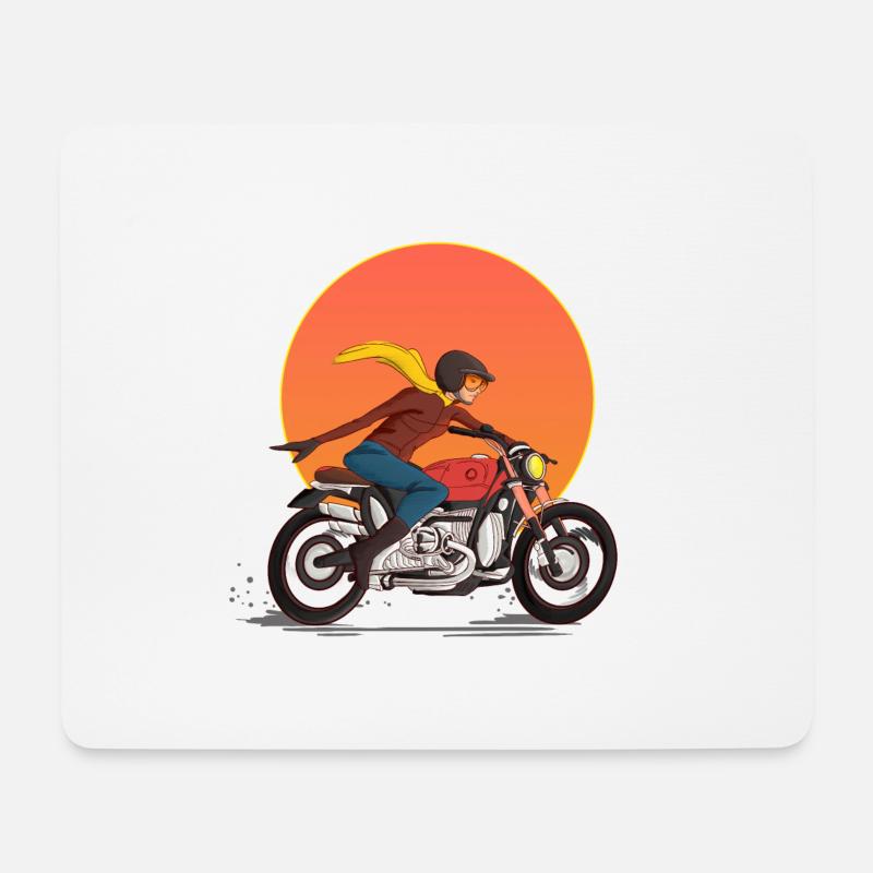 Motorrad - Mousepad (Querformat) - Weiß