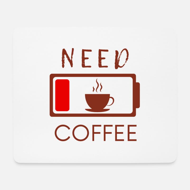 NEED COFFEE BROWN DESIGN - Mouse Pad (horizontal) - white