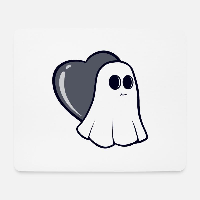 Ghostly love tattoo design - Mouse Pad (horizontal) - white