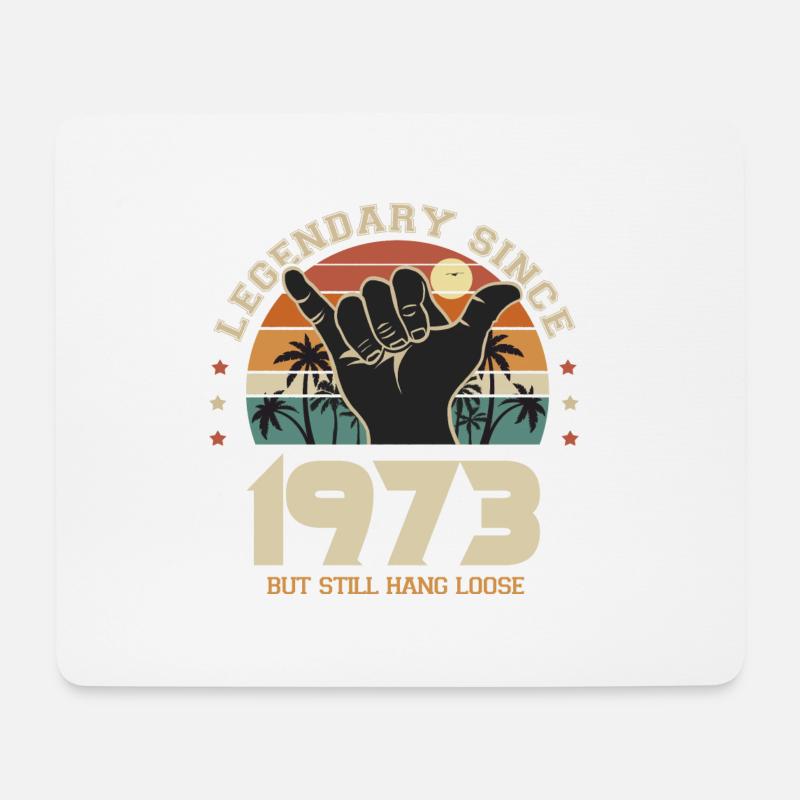Geburtstag Jahrgang 1973 Cooles Surfgeschenk 50 Jahre - Mousepad (Querformat) - Weiß