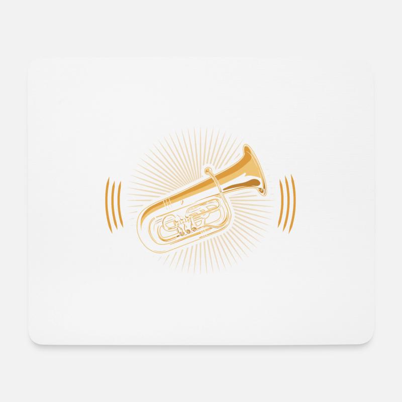 Lustiger B Tuba Instrument Spruch, Blasmusik Bass - Mousepad (Querformat) - Weiß