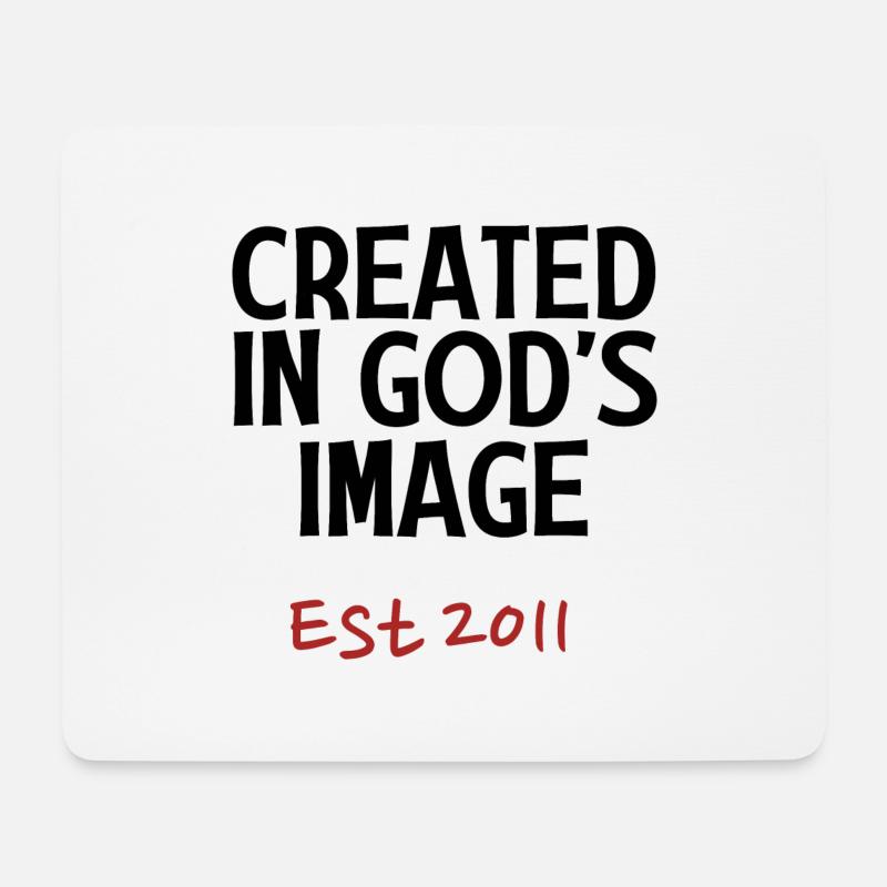 Created in God's Image Est 2011 - Mouse Pad (horizontal) - white