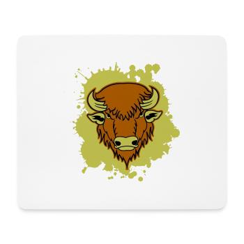 Buffle 01 - Tapis de souris (format paysage) - blanc - Devant