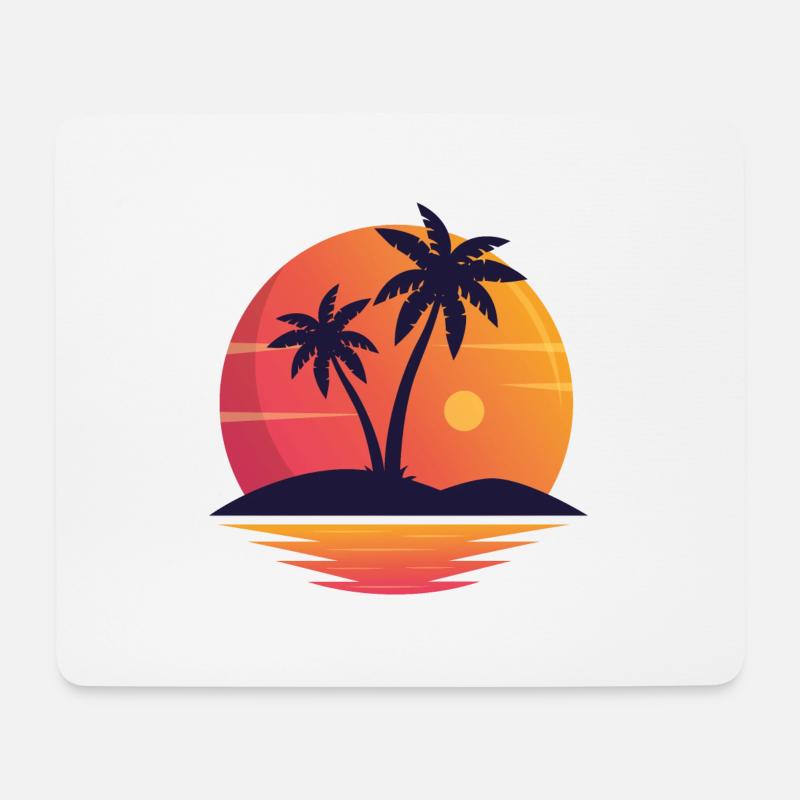 Sonnenuntergang - Mousepad (Querformat) - Weiß