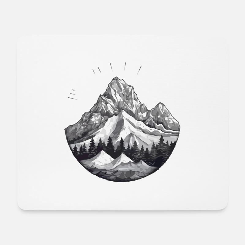 Der Berg - Mousepad (Querformat) - Weiß