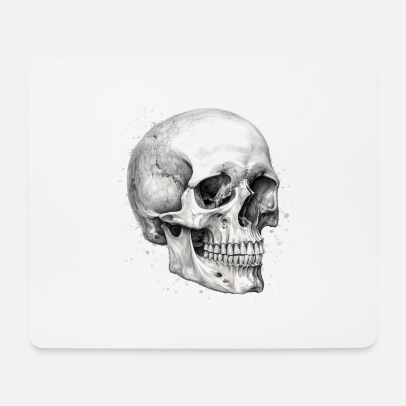 Tête de mort au crayon - Tapis de souris (format paysage) - blanc