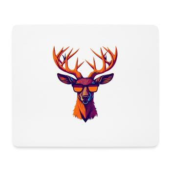 Retro-Hirsch-Revolte - Mousepad (Querformat) - Weiß - Vorne