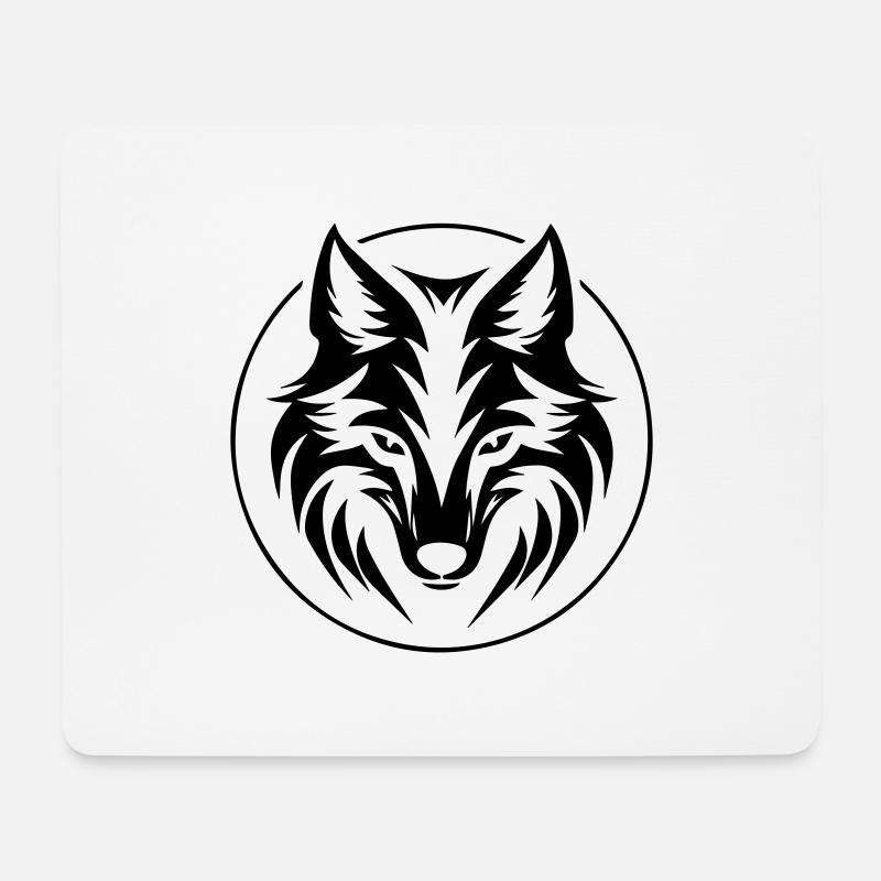 Wolf - Mousepad (Querformat) - Weiß