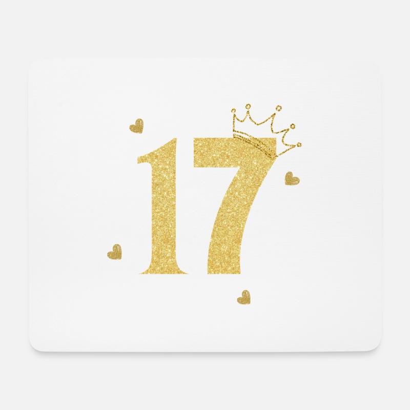 Goldene Krone zum 17-jährigen Jubiläum - Mousepad (Querformat) - Weiß