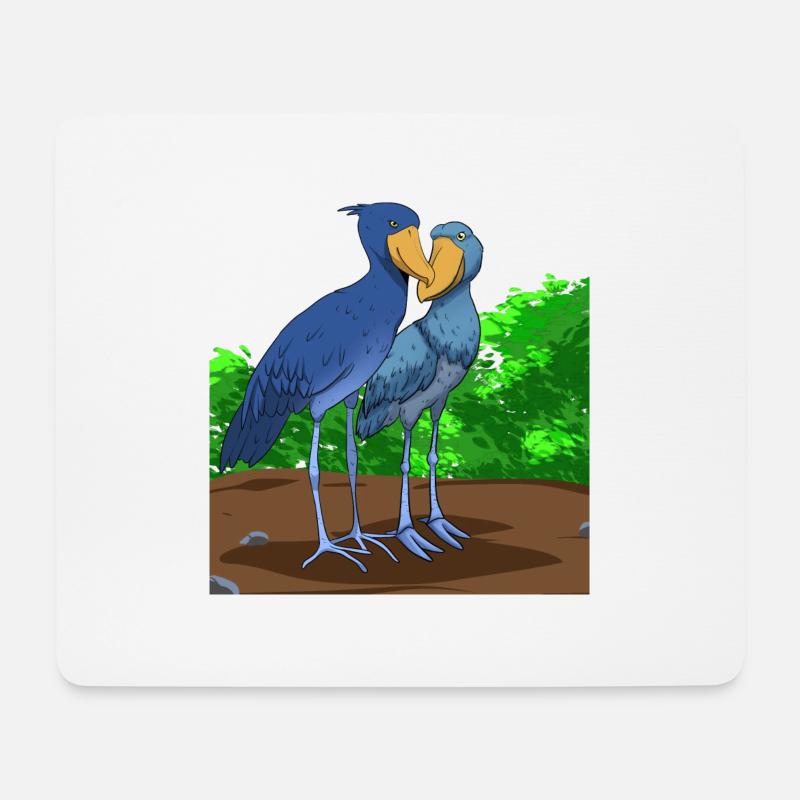 Schuhschnabel Vogel Ornithologe Wald I Geschenk - Mousepad (Querformat) - Weiß
