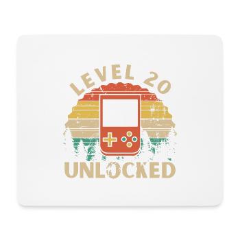 Level 20 freigeschaltet - Mousepad (Querformat) - Weiß - Vorne