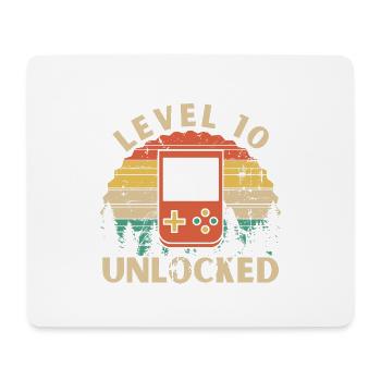 Level 10 freigeschaltet - Mousepad (Querformat) - Weiß - Vorne