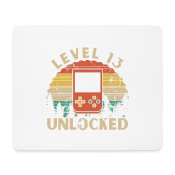 Level 13 freigeschaltet - Mousepad (Querformat) - Weiß - Vorne