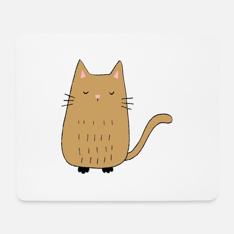Katze - Mousepad (Querformat) - Weiß