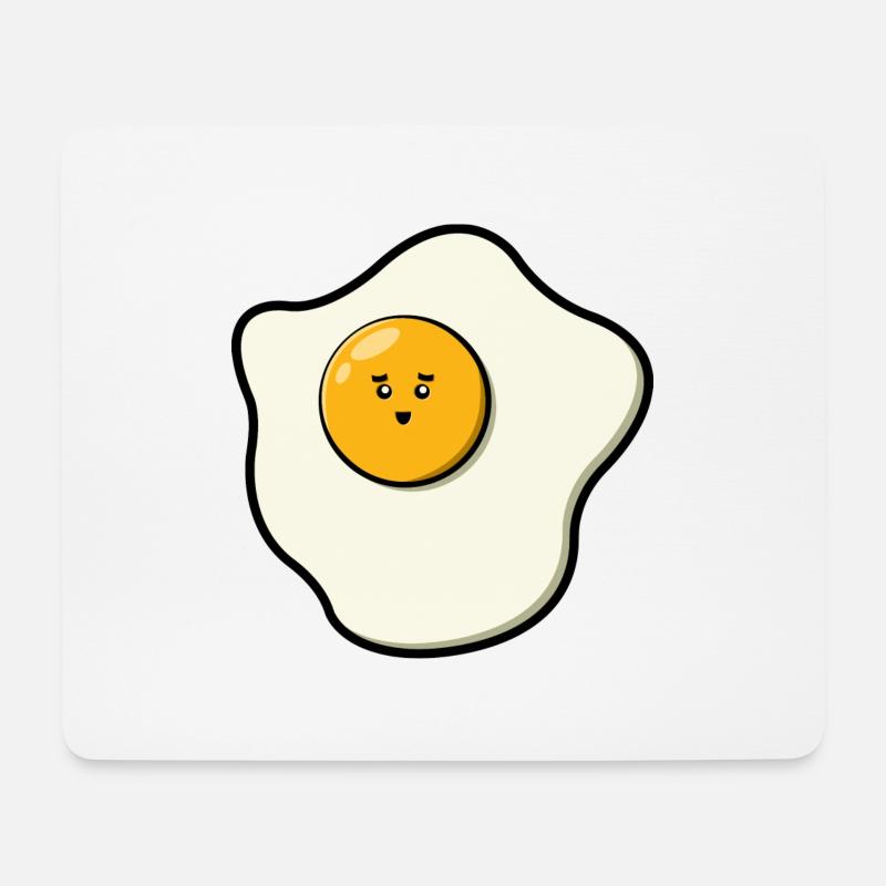 Cute Fried Egg - Mousepad (Querformat) - Weiß