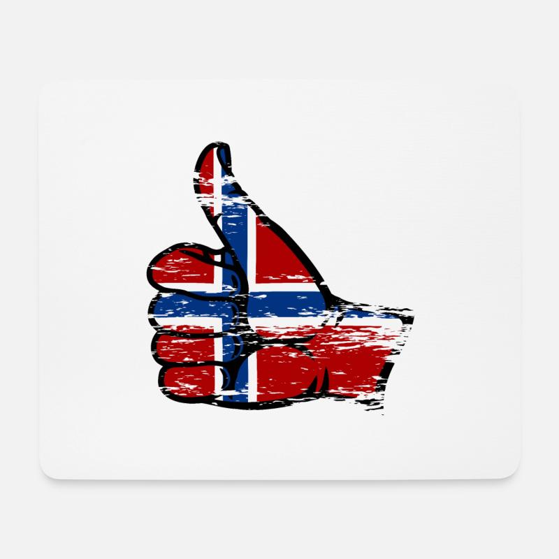Norwegen Flagge alles klar Symbol used - Mousepad (Querformat) - Weiß