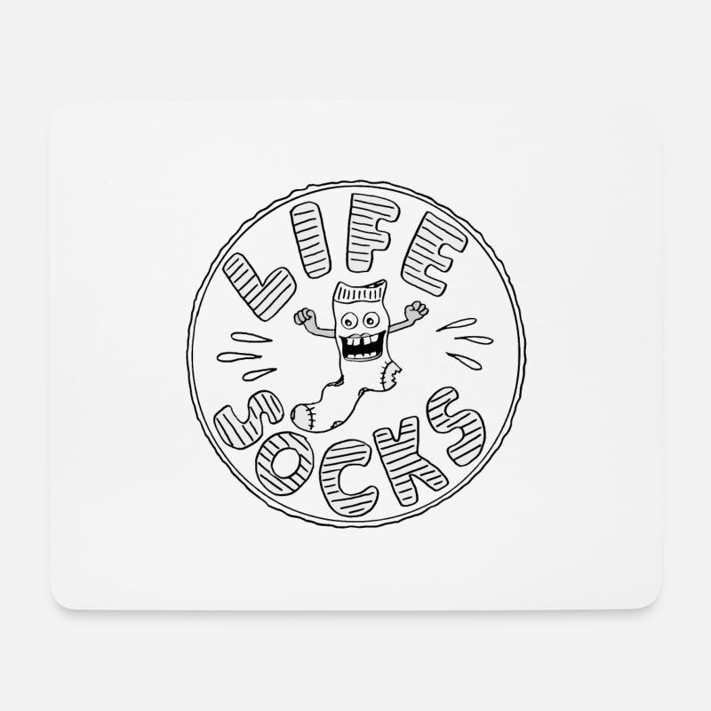 LIFE SOCKS - Mousepad (Querformat) - Weiß
