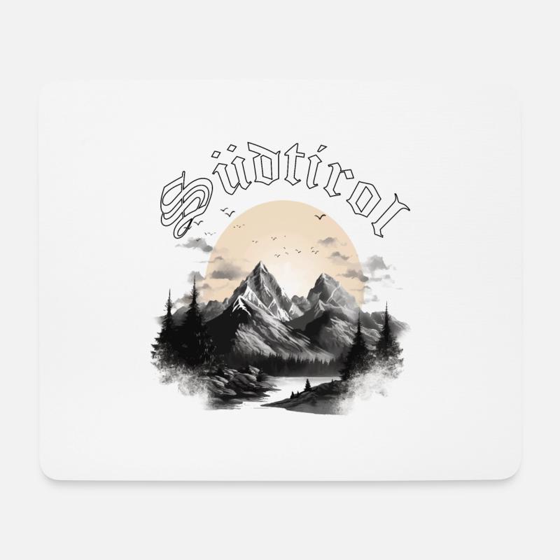 Südtirol mit Berge, dem Land die Treue Geschenk - Mousepad (Querformat) - Weiß
