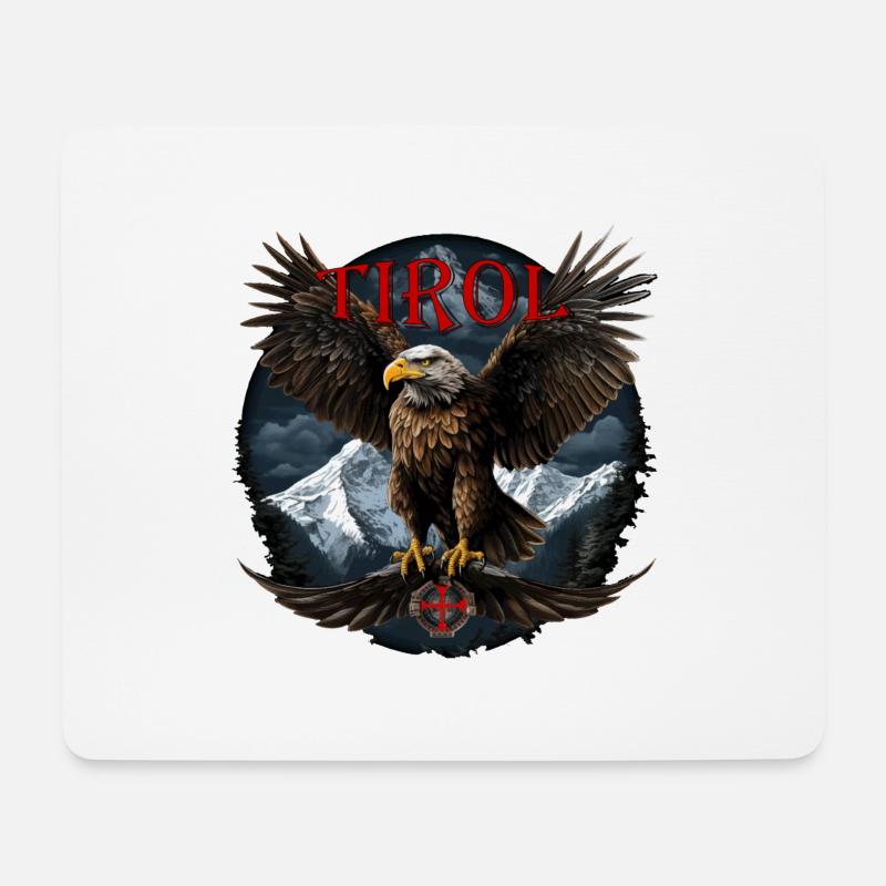Tirol T-Shirt Tiroler Adler mit Berge - Mousepad (Querformat) - Weiß