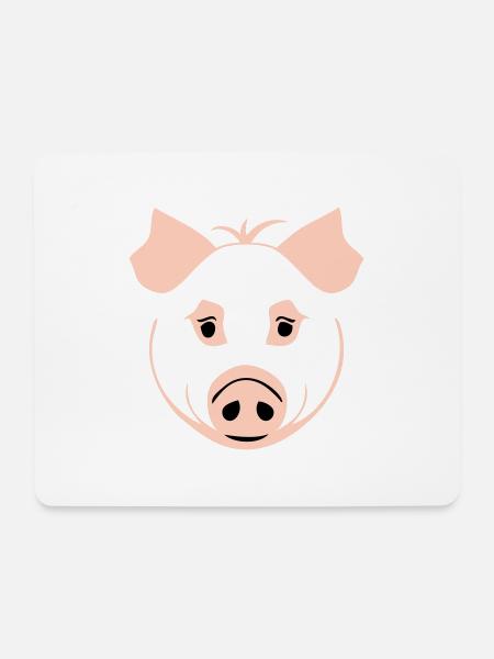 Schwein im Comic Stil - Mousepad (Querformat) - Weiß