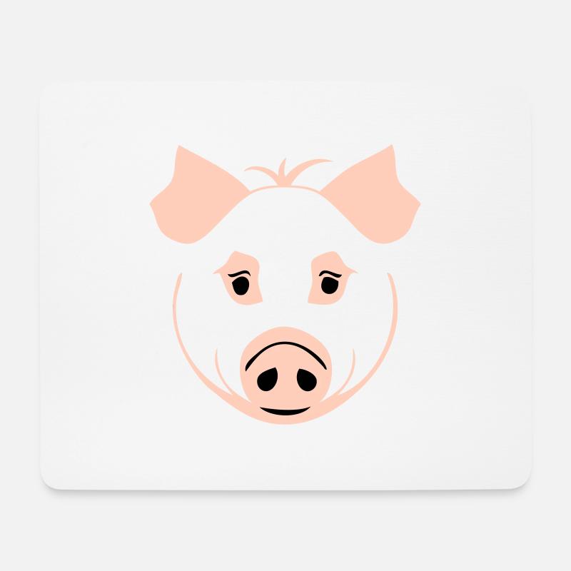 Schwein im Comic Stil - Mousepad (Querformat) - Weiß