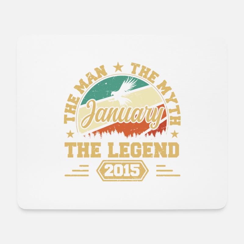 Die Legenden wurden im Januar 2015 geboren - Mousepad (Querformat) - Weiß