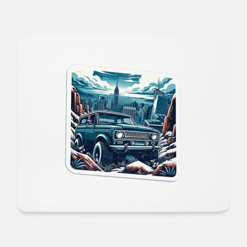 Amerikanischer Oldtimer und Sportwagen - Mousepad (Querformat) - Weiß