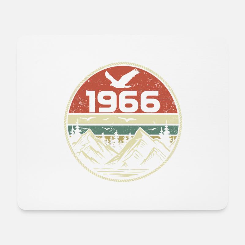 Jahrgang 1966 Klassisch 1966 Retro 1966 Geschenk 1966 - Mousepad (Querformat) - Weiß