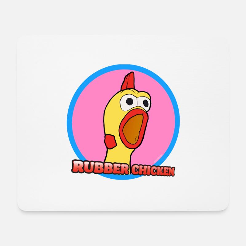 Schreiendes Gummihuhn - Mousepad (Querformat) - Weiß