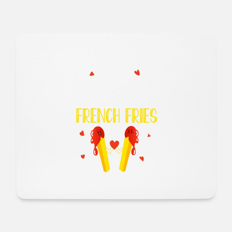 Golden Love Affair: French Fries Forever - Mousepad (Querformat) - Weiß