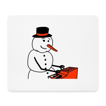 Winter DJ Snowman Mixer Mixer Music Party - Mouse Pad (horizontal) - white - Front