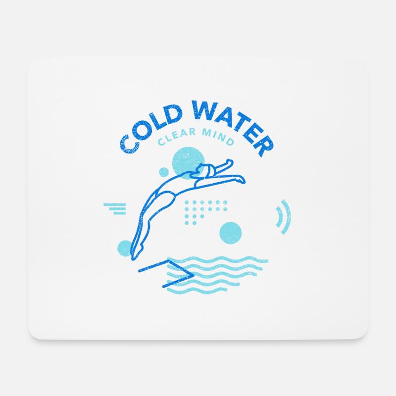 Cold water, clear mind - Mousepad (Querformat) - Weiß