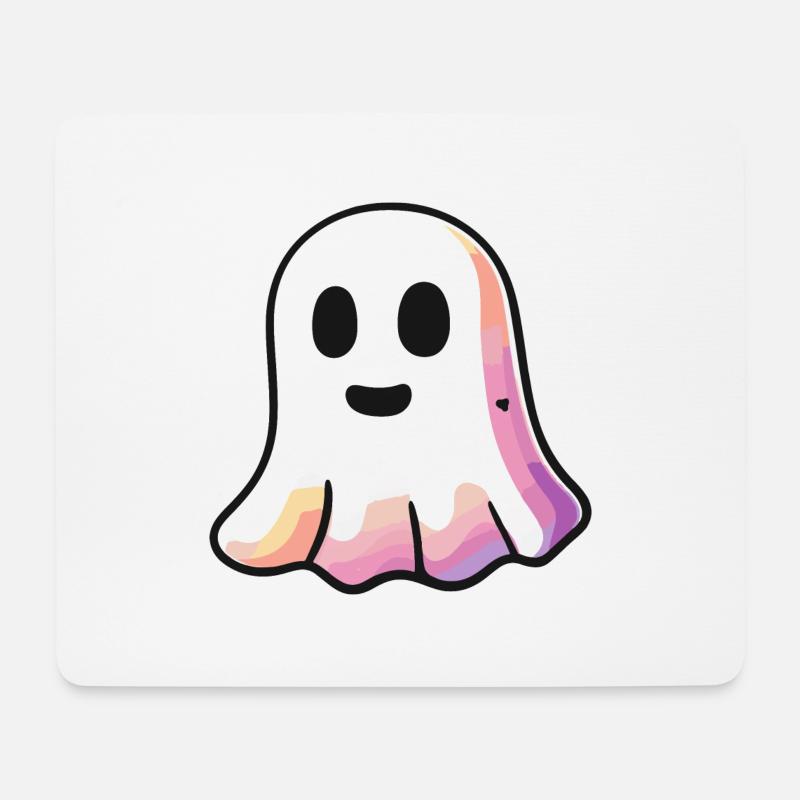 Geist Halloween Niedlich - Mousepad (Querformat) - Weiß