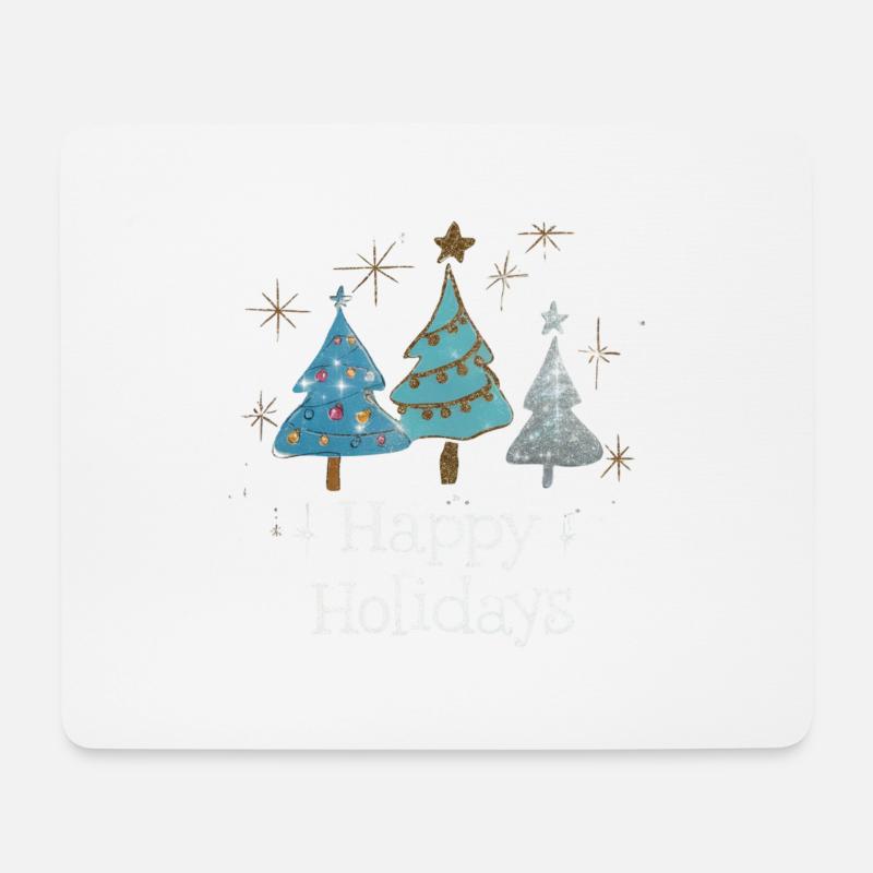Happy Holidays - Mousepad (Querformat) - Weiß