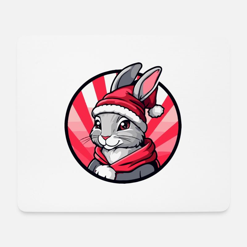 Hase Weihnachten Tier - Mousepad (Querformat) - Weiß