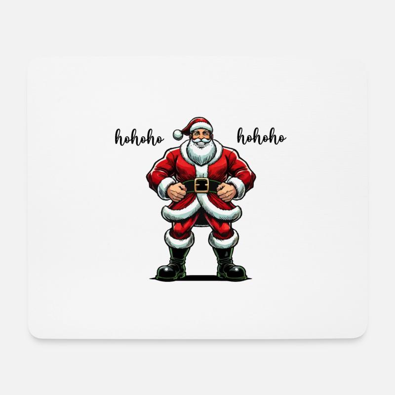 weihnachtsmann cartoon ho ho ho - Mousepad (Querformat) - Weiß