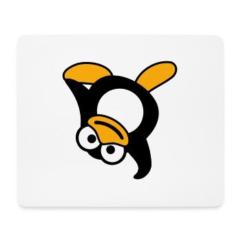 Pingouin Breakdance Danse Poirier Fête DJ Musique - Tapis de souris (format paysage) - blanc - Devant