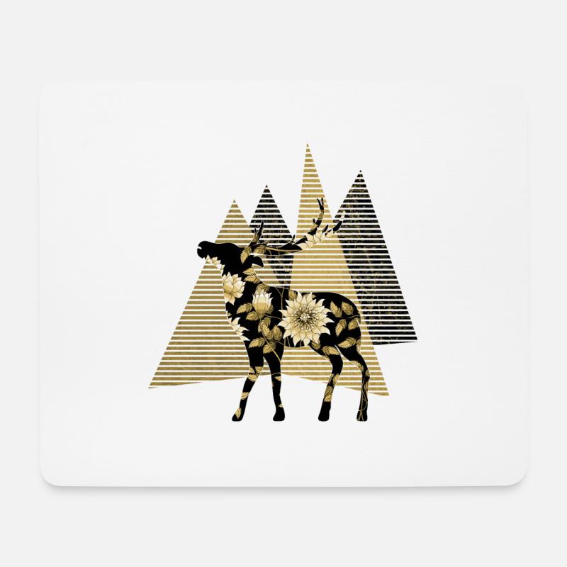 Hirsch - Mousepad (Querformat) - Weiß
