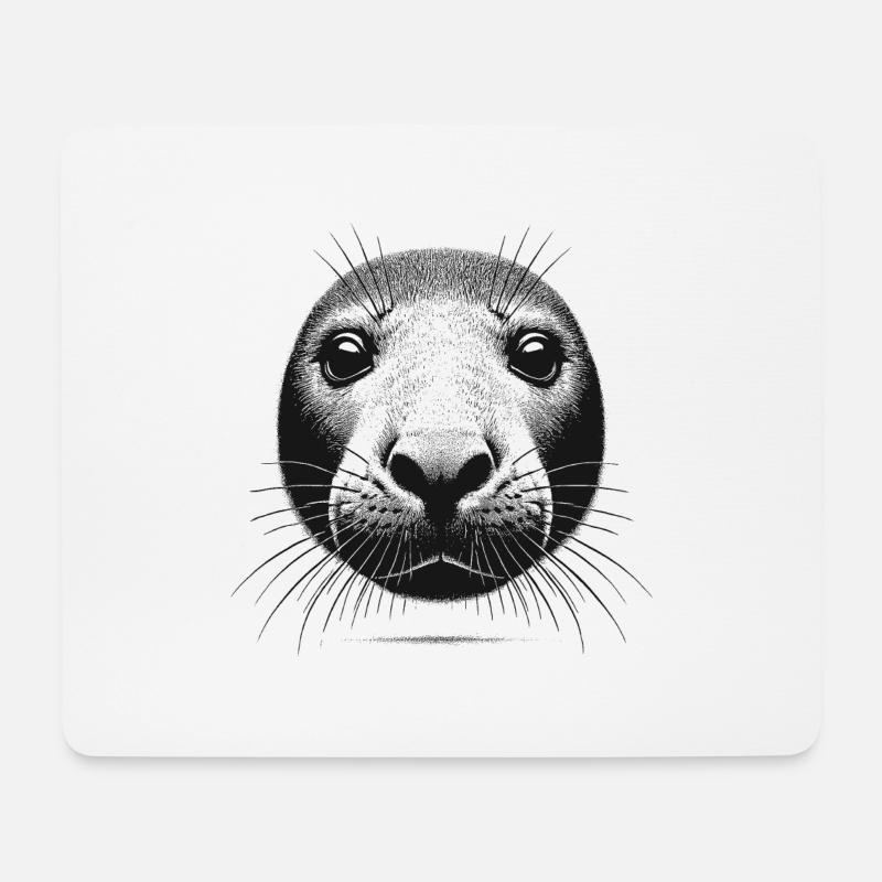 Seehund - Mousepad (Querformat) - Weiß