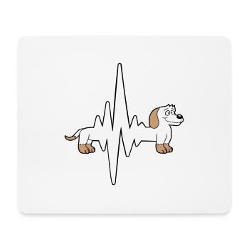 chien long teckel pouls fréquence cardiaque drôle - Tapis de souris (format paysage) - blanc - Devant