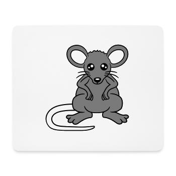 Maus Mäuschen Süße Kleine Ratte Nager Freundlich - Mousepad (Querformat) - Weiß - Vorne