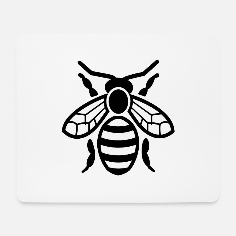 Biene - Mousepad (Querformat) - Weiß