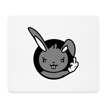 Bunny Middle Finger Show Nasty Naughty Insulting - Mouse Pad (horizontal) - white - Front